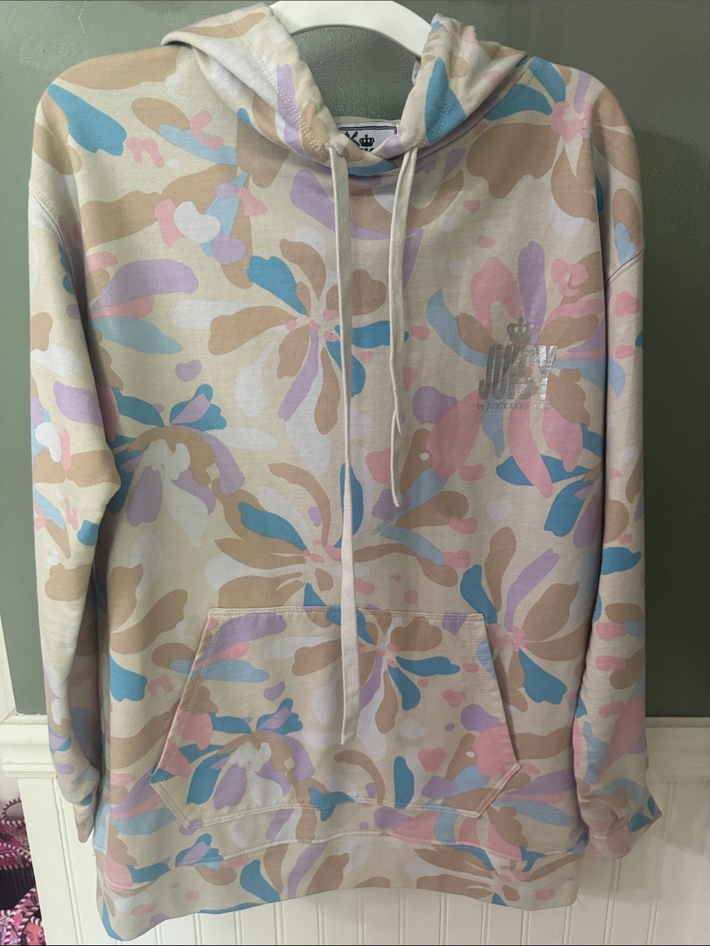 Juicy Couture Vintage Pastel Floral Hoodie
